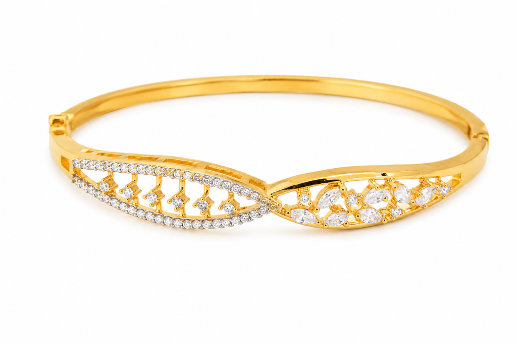 American Diamond Gold-Plated Bracelet