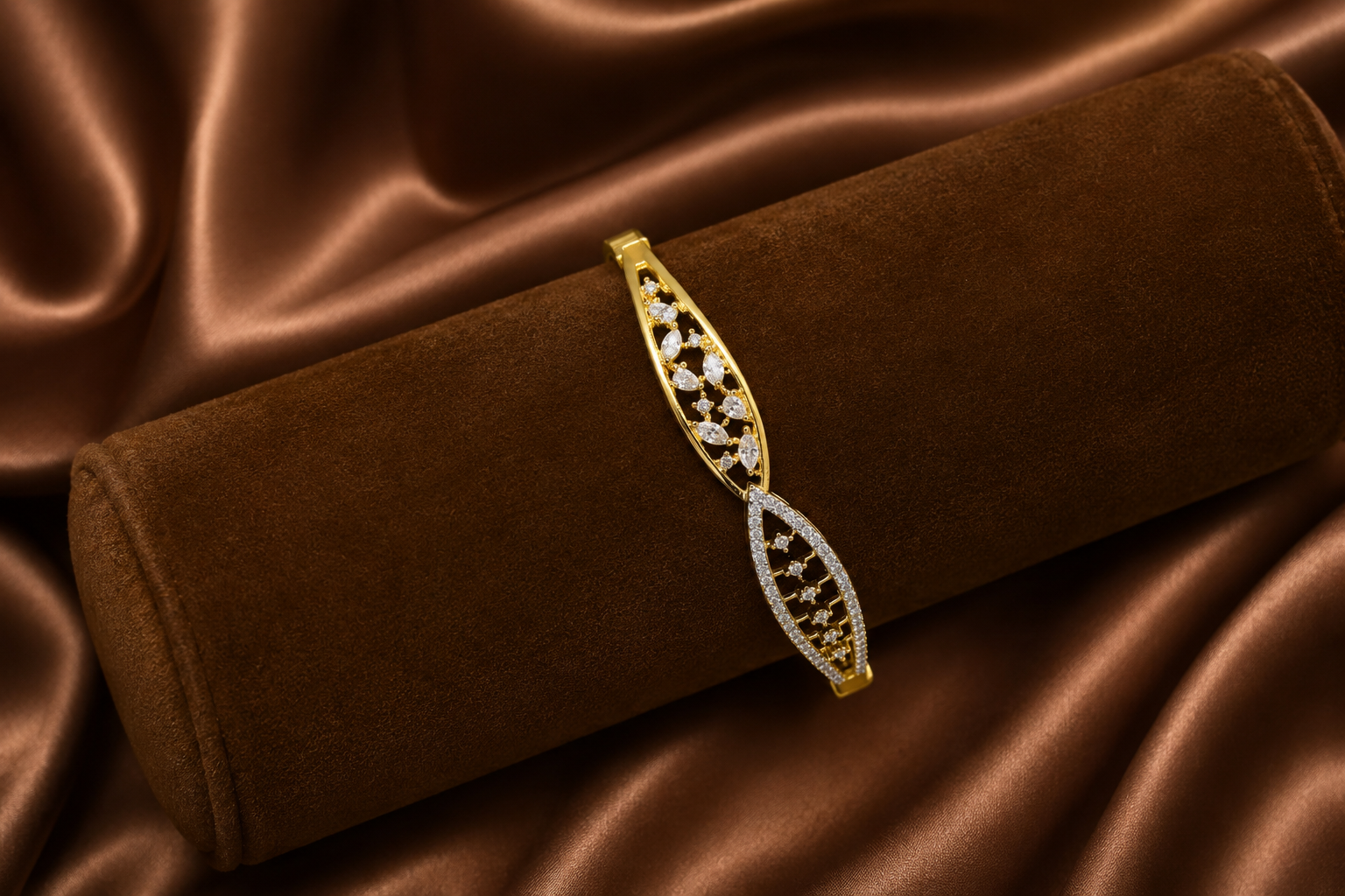American Diamond Gold-Plated Bracelet