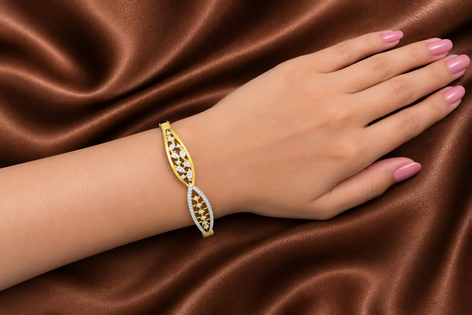 American Diamond Gold-Plated Bracelet