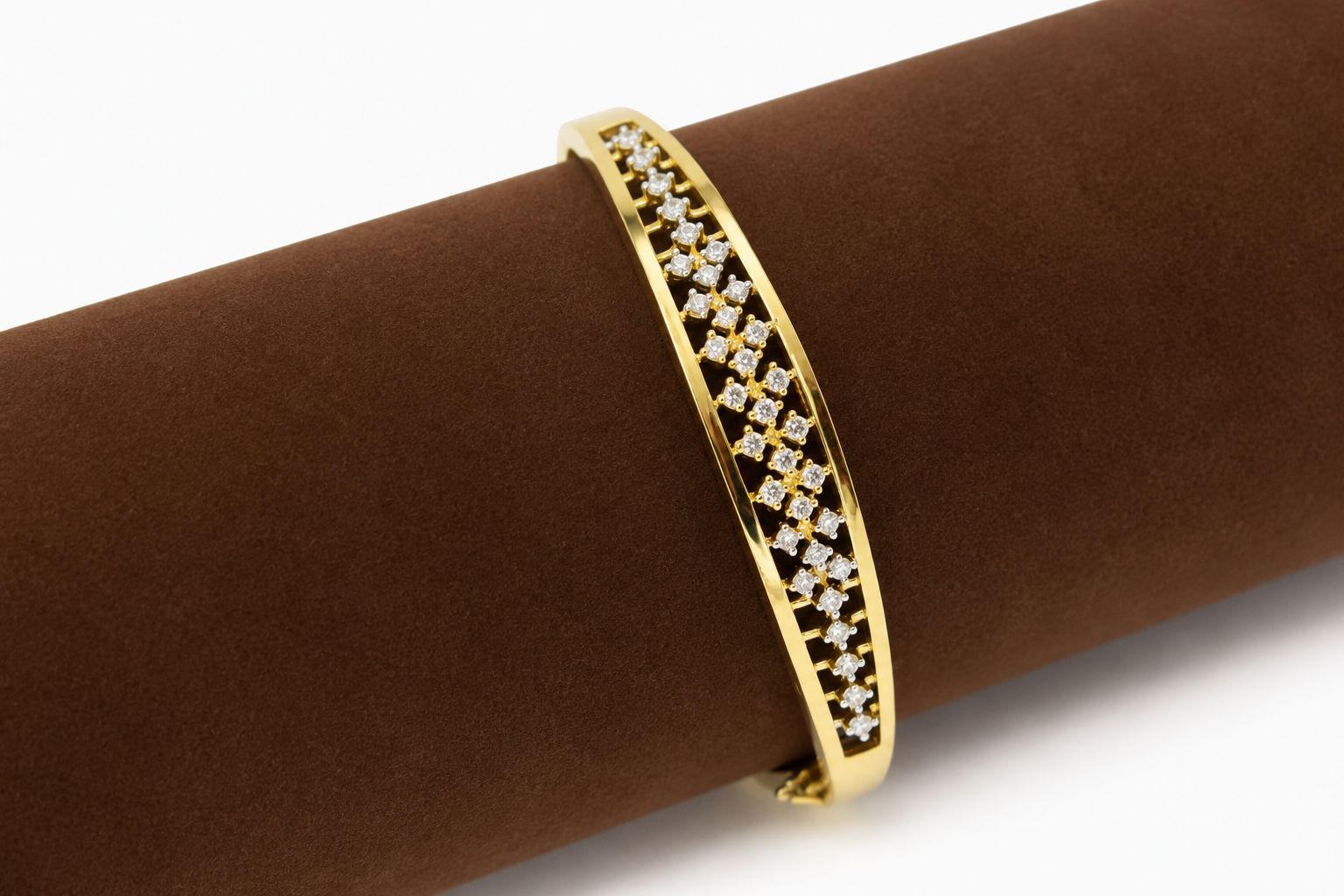 Gold Plated AD Diamond Openwork Floral Bracelet
