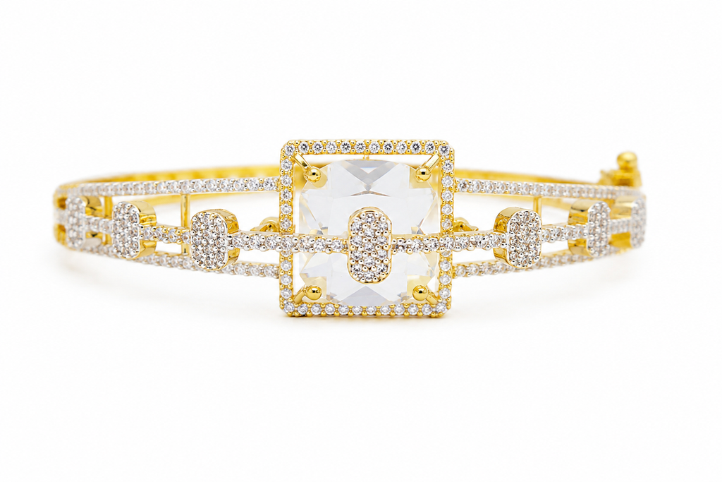 Luxury American Diamond Square Statement Bracelet