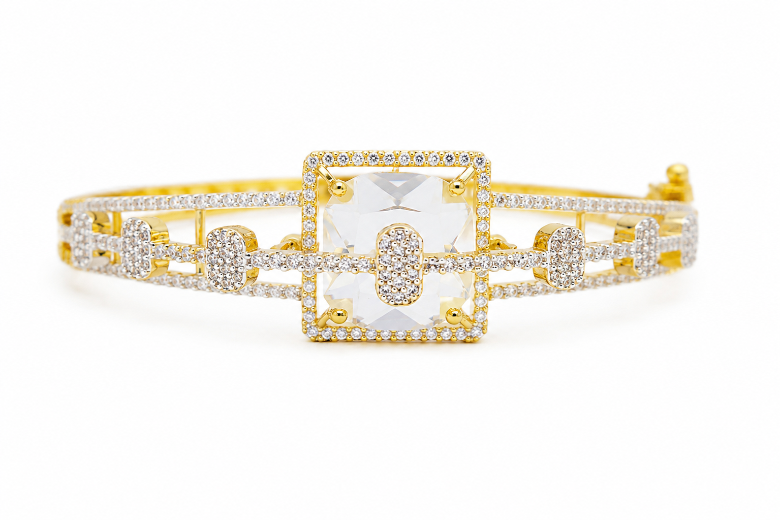 Luxury American Diamond Square Statement Bracelet