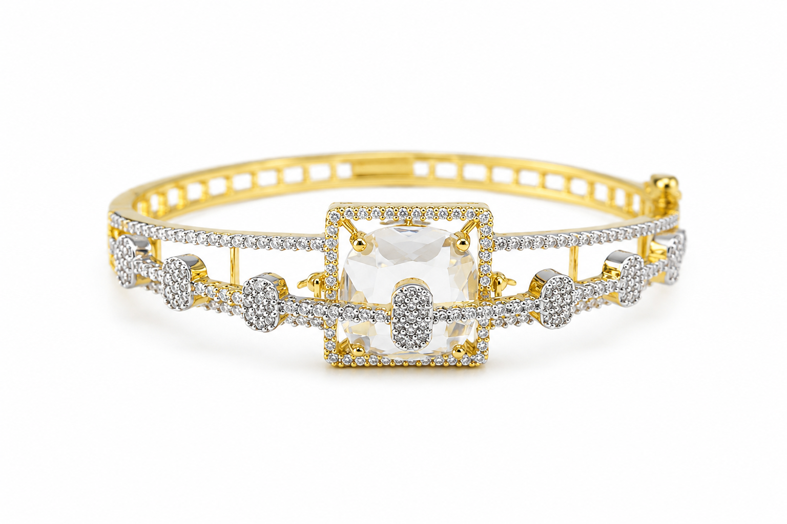 Luxury American Diamond Square Statement Bracelet