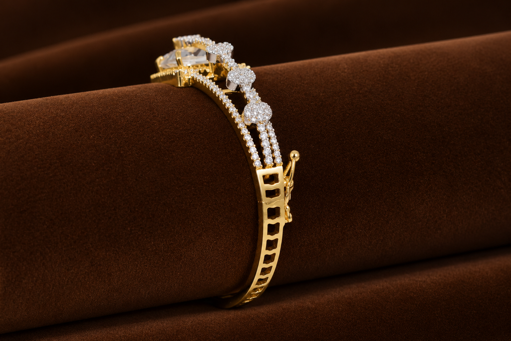 Luxury American Diamond Square Statement Bracelet