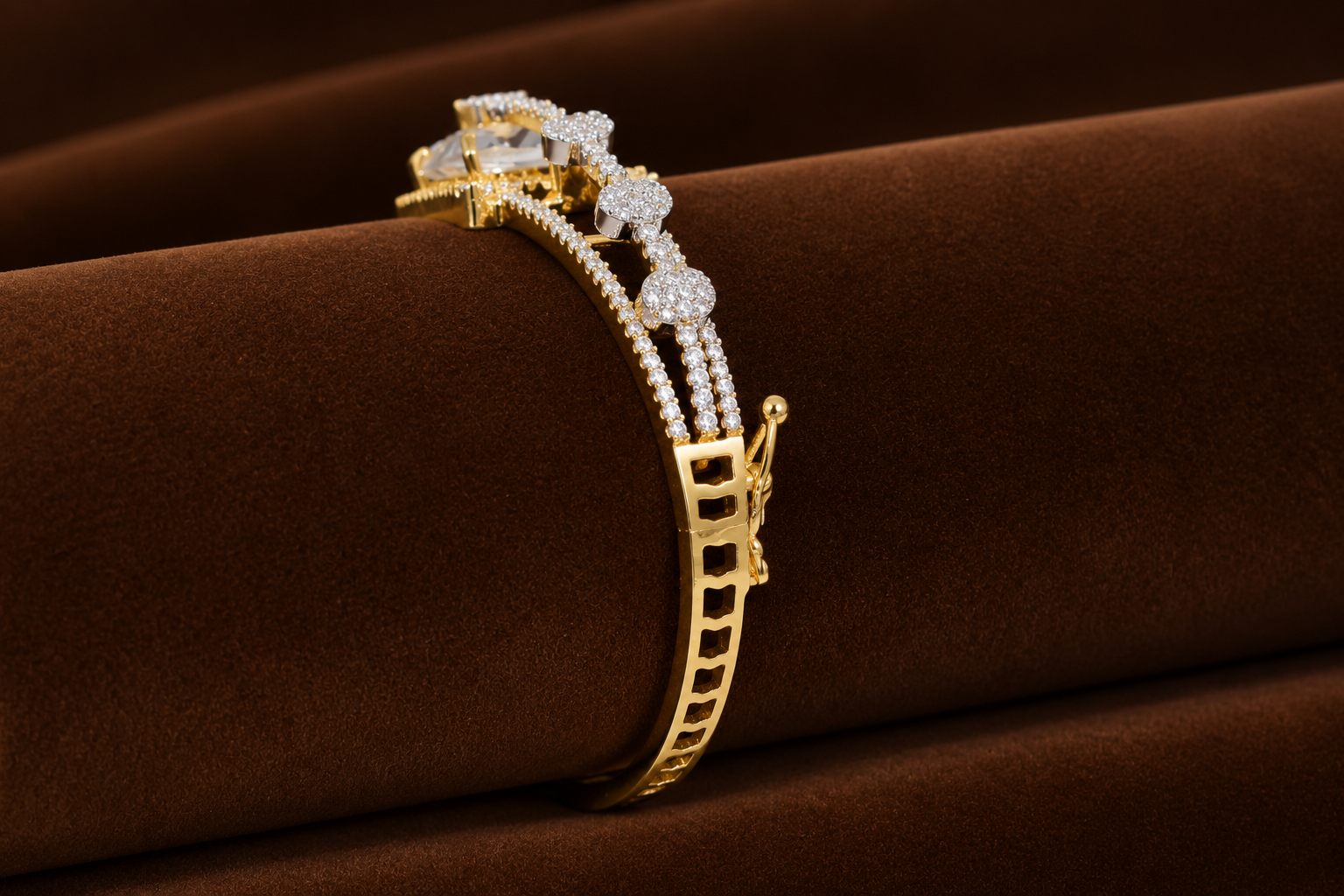 Luxury American Diamond Square Statement Bracelet
