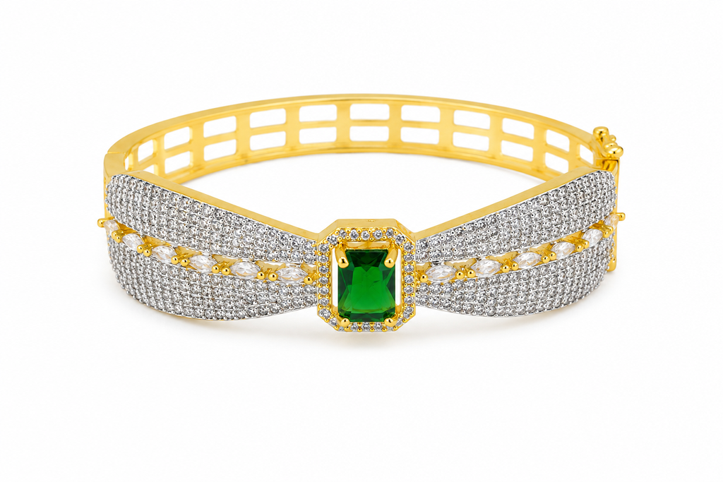 luxurious AD Diamond Statement Bracelet.