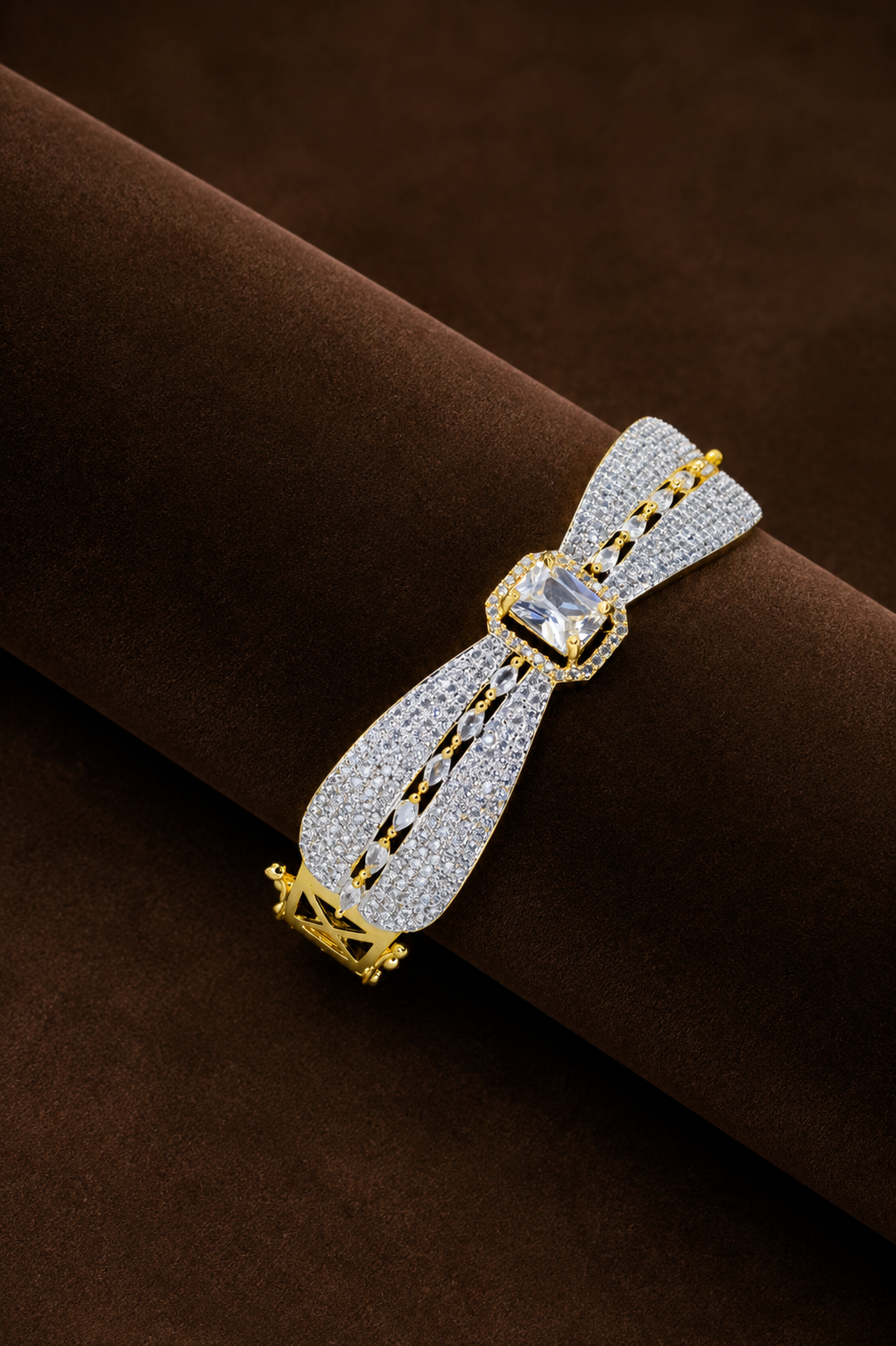 luxurious AD Diamond Statement Bracelet.
