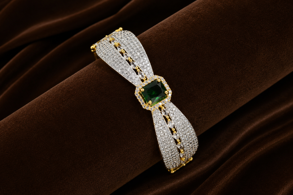 luxurious AD Diamond Statement Bracelet.