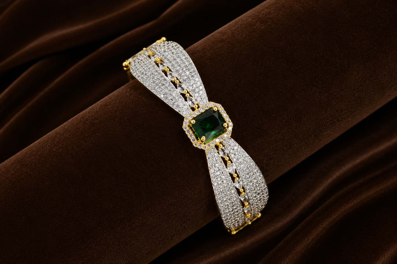 luxurious AD Diamond Statement Bracelet.
