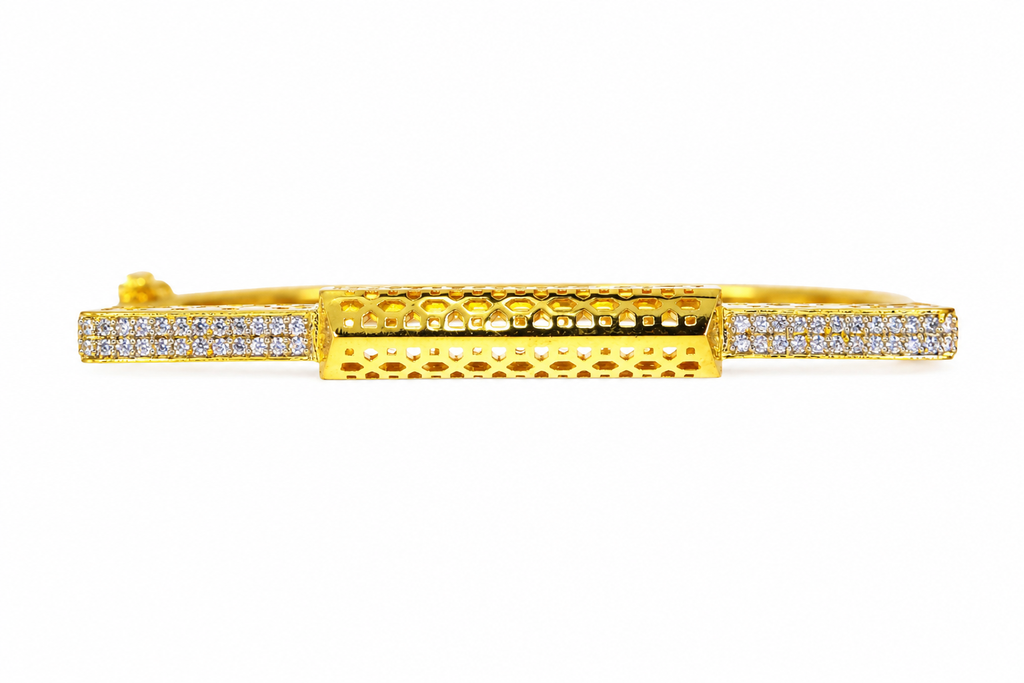 Gold Plated  Openwork  Cubic AD Diamond Bracelet