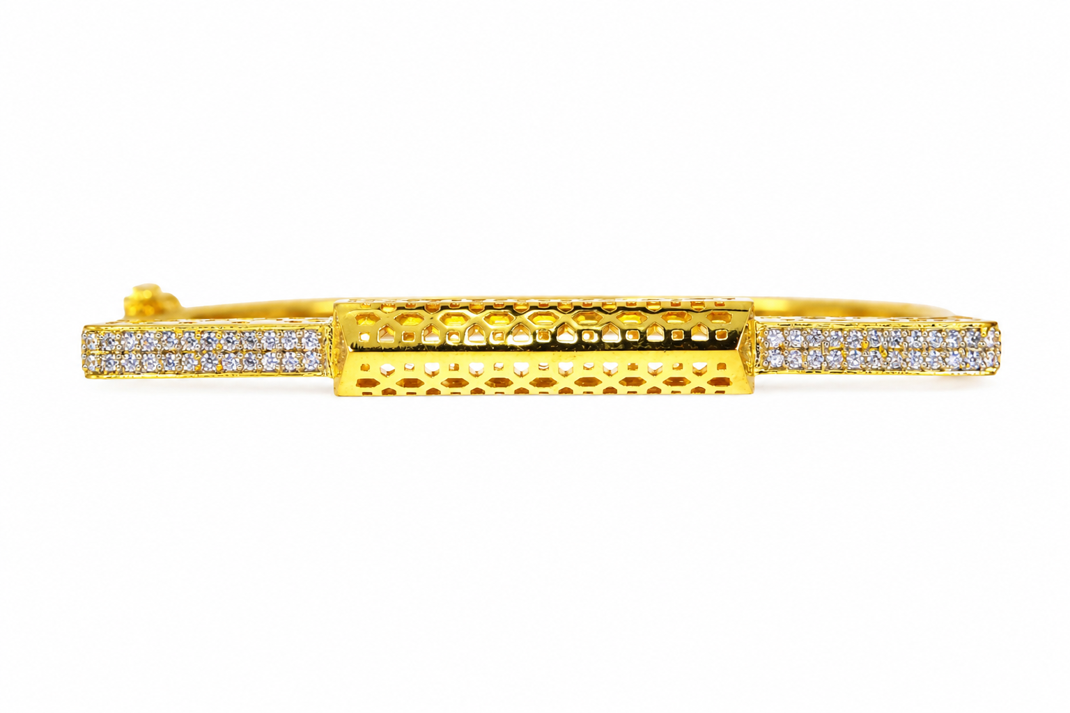 Gold Plated  Openwork  Cubic AD Diamond Bracelet