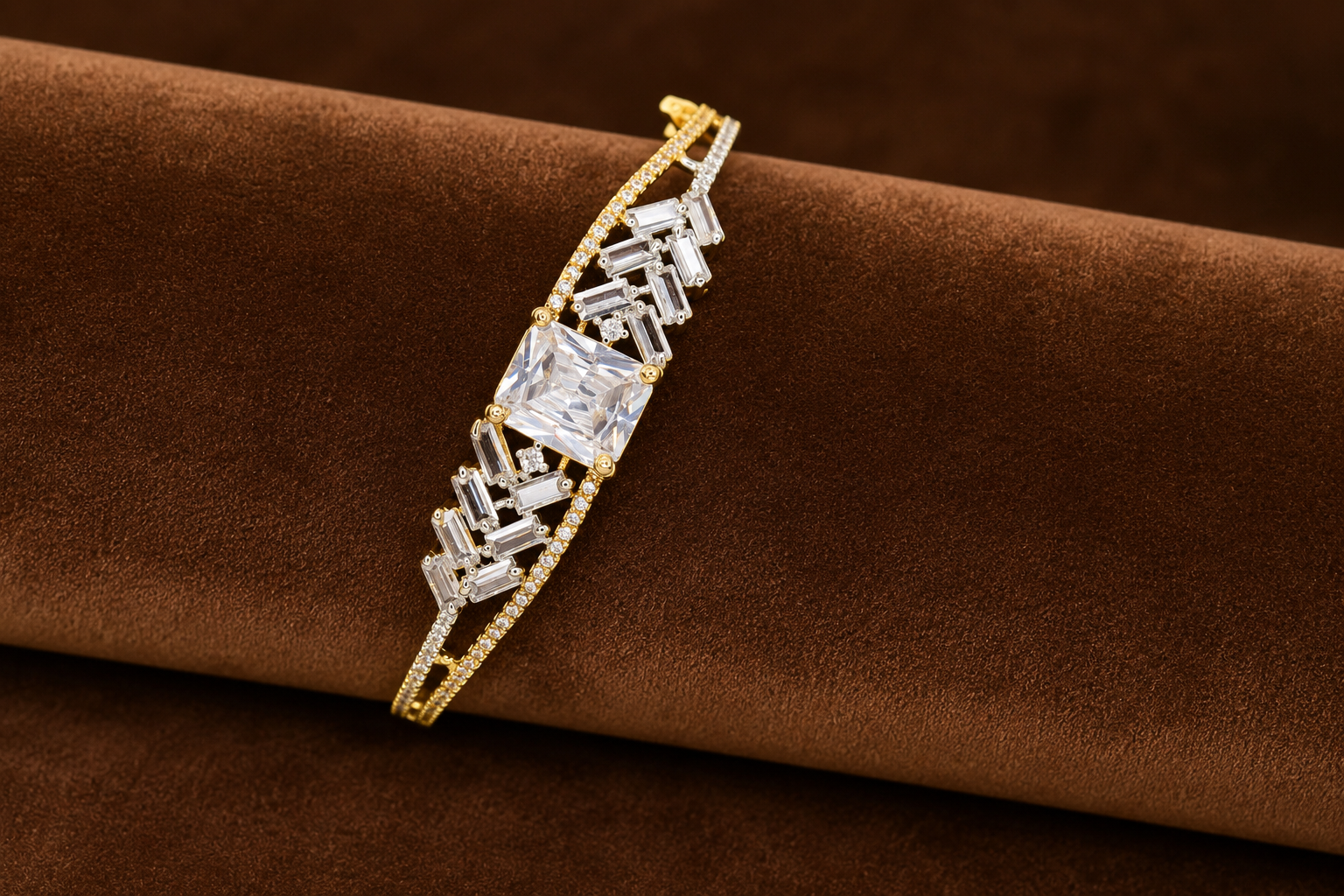 Gold Plated American Diamond Bracelet