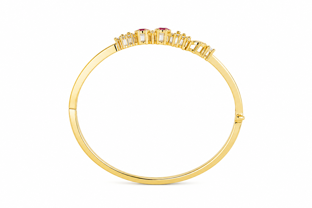 Gold-Plated American Diamond  Butterfly Bracelet