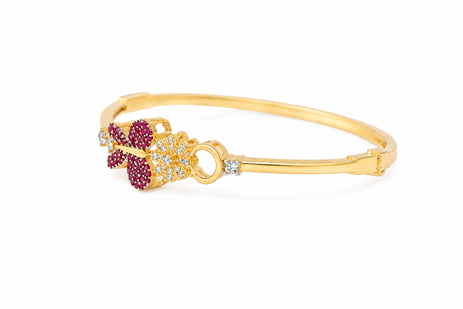 Gold-Plated American Diamond  Butterfly Bracelet