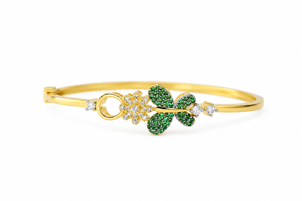 Gold-Plated American Diamond  Butterfly Bracelet