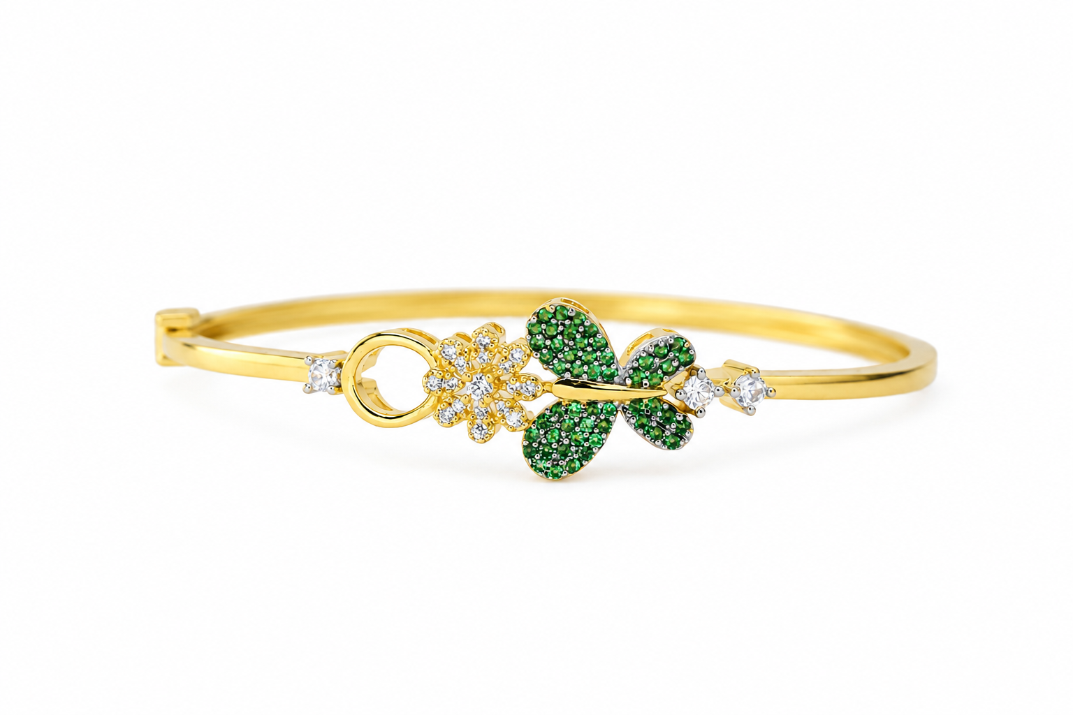 Gold-Plated American Diamond  Butterfly Bracelet