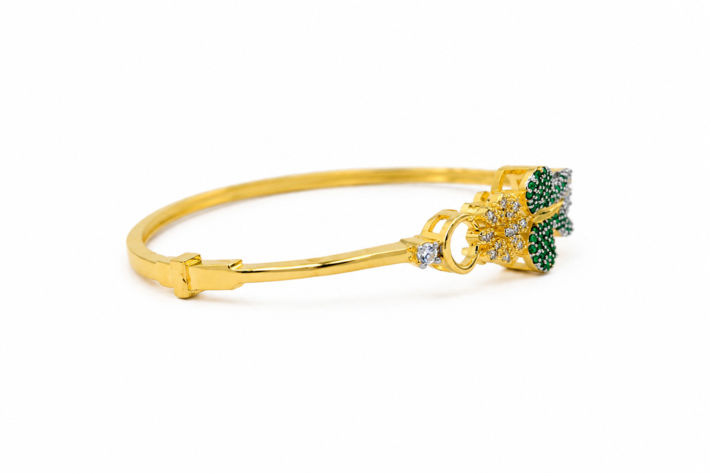 Gold-Plated American Diamond  Butterfly Bracelet