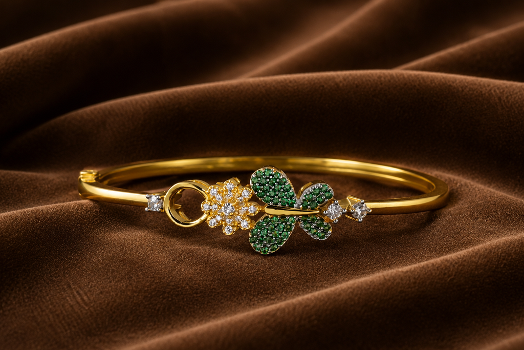 Gold-Plated American Diamond  Butterfly Bracelet