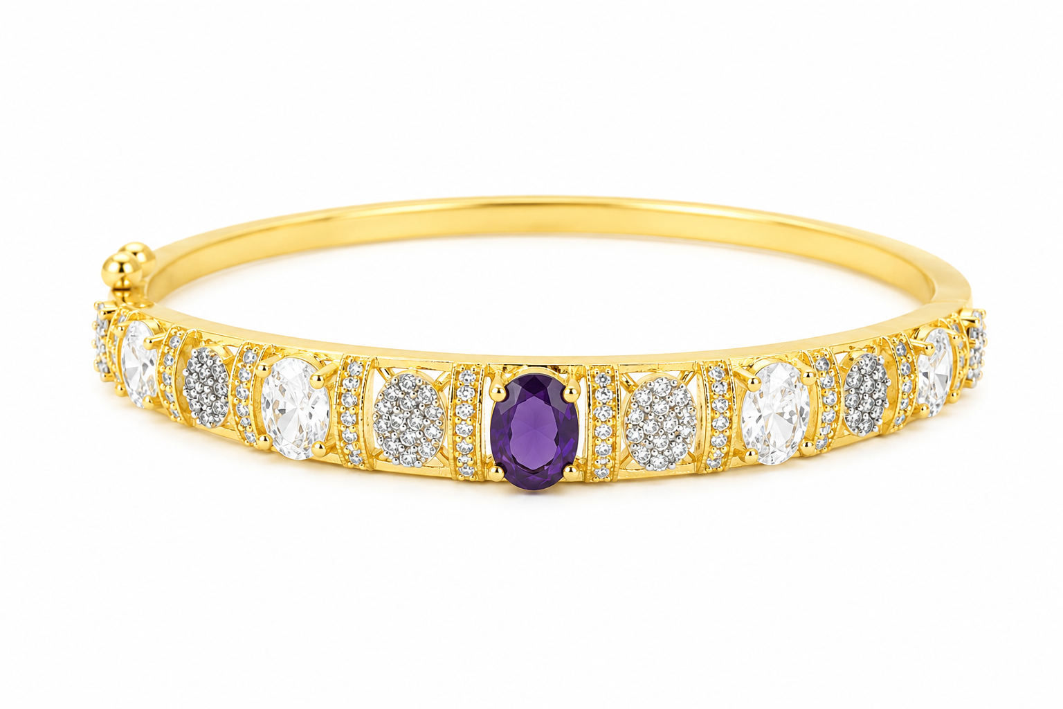 Gold Plated Sapphire  AD Diamond Bracelet
