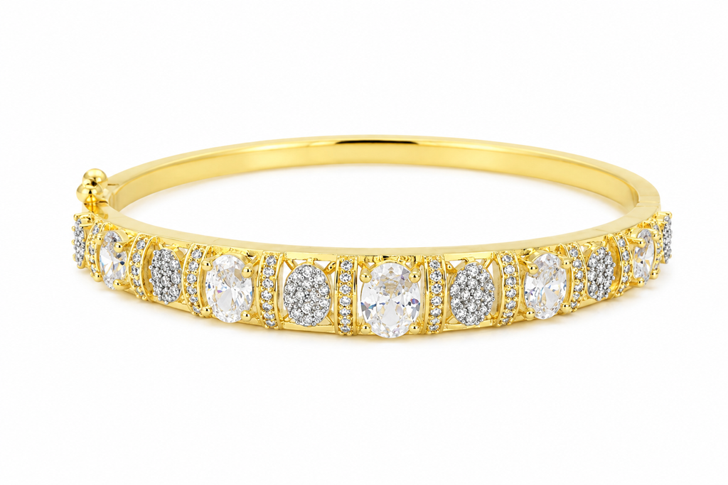 Gold Plated Sapphire  AD Diamond Bracelet