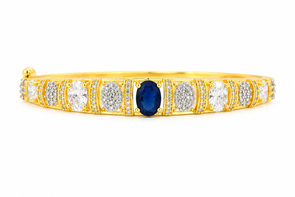 Gold Plated Sapphire  AD Diamond Bracelet