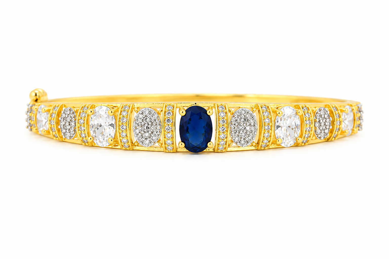 Gold Plated Sapphire  AD Diamond Bracelet