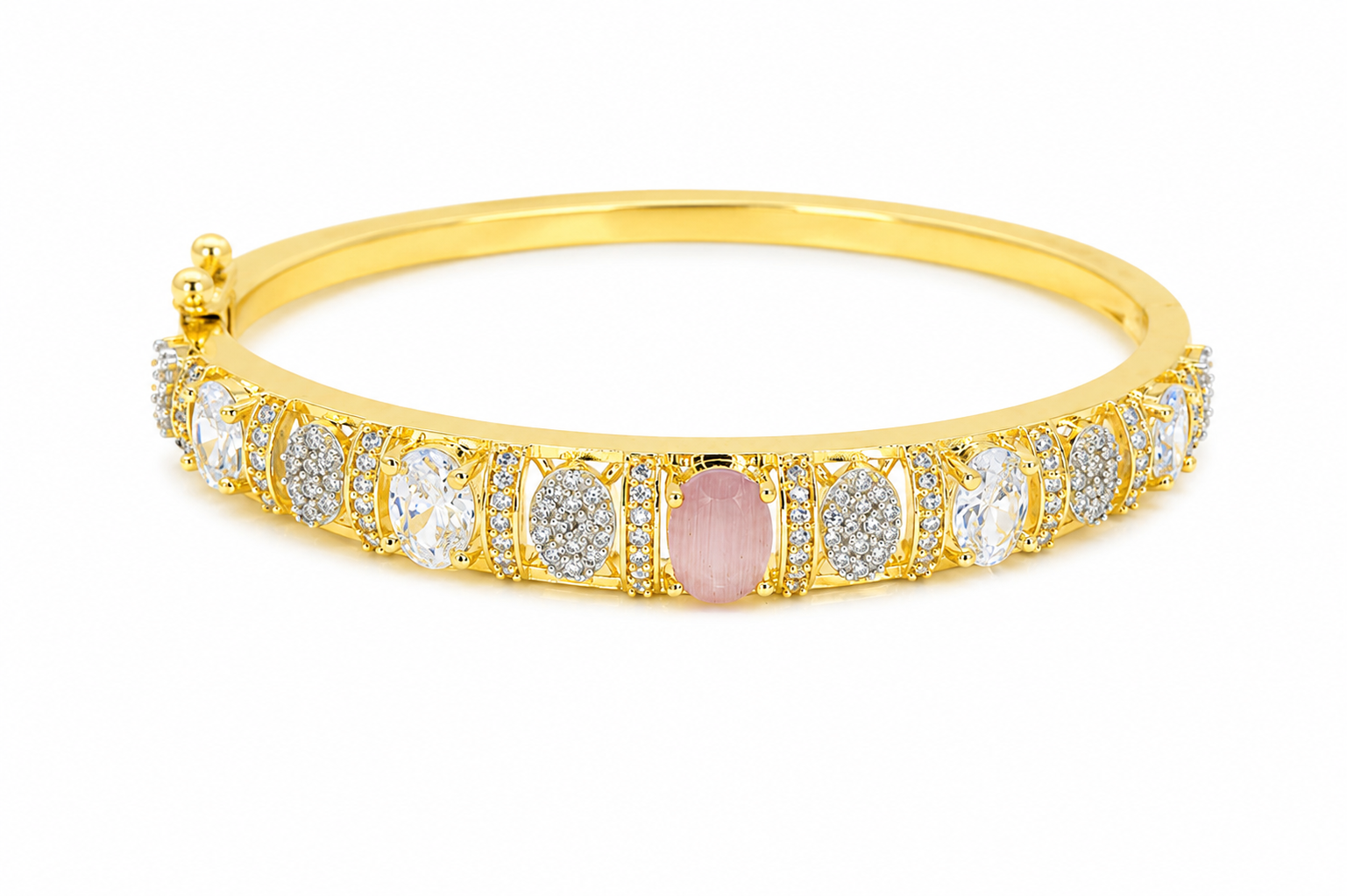 Gold Plated Sapphire  AD Diamond Bracelet