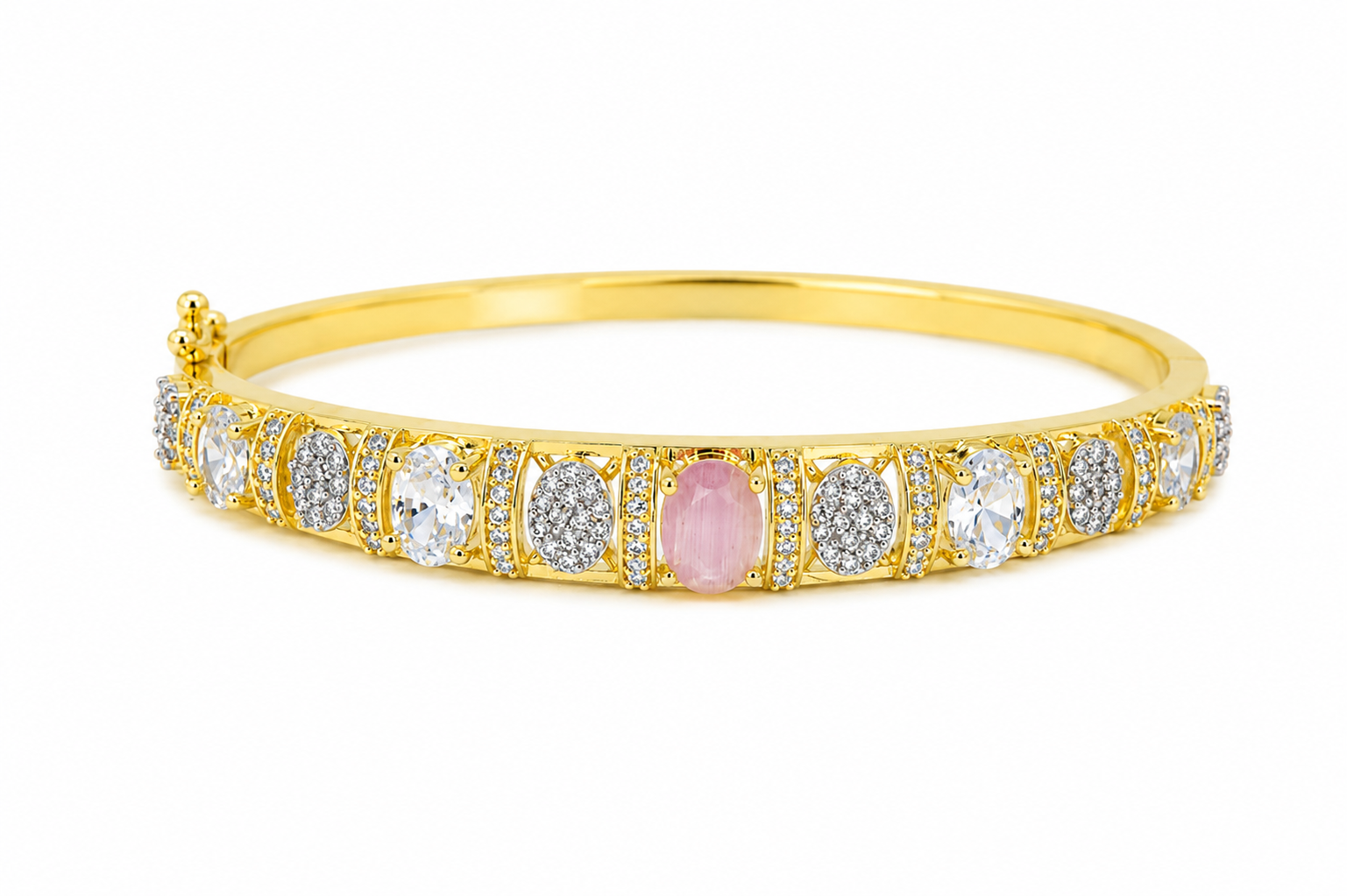 Gold Plated Sapphire  AD Diamond Bracelet