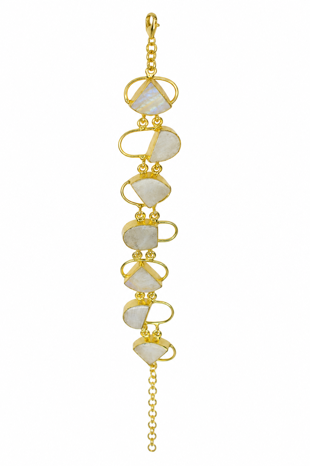 18K Gold-Plated Finish Natural White Stone Accents bracelet