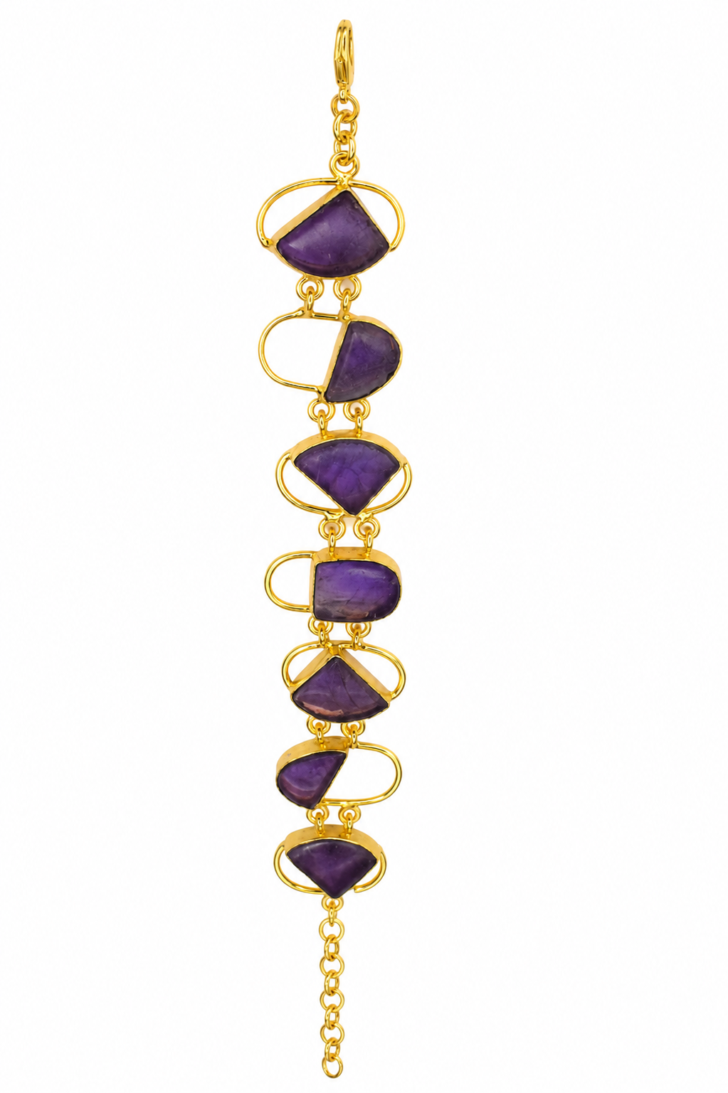 18K Gold-Plated Finish Natural White Stone Accents bracelet