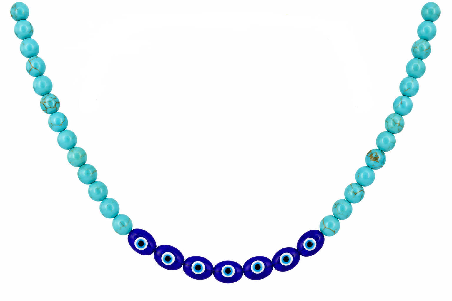 Natural Turquoise & Evil Eye Necklace