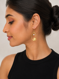 18K gold Plated Mismatched Earrings with opal gemstone