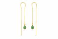 Natural  Gemstone Threader Earrings – 18K Gold Plated