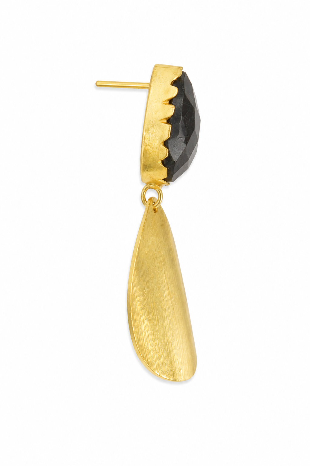 18K Gold Plated Natural Stone Teardrop Drop Earrings