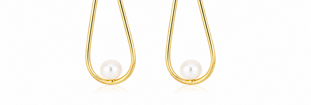18K Gold Plated,waterfresh Pearl Drop Earrings