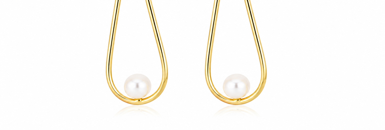 18K Gold Plated,waterfresh Pearl Drop Earrings