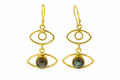 18K Gold Plated Evil Eye Gold-Tone Dangle Earrings