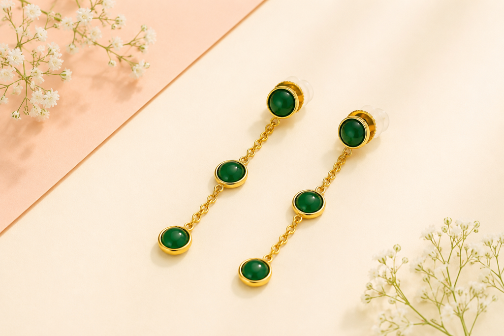 18KT gold plated round  Earrings