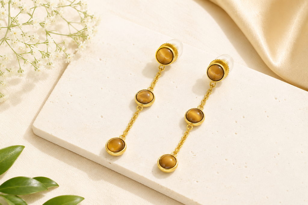 18KT gold plated round  Earrings