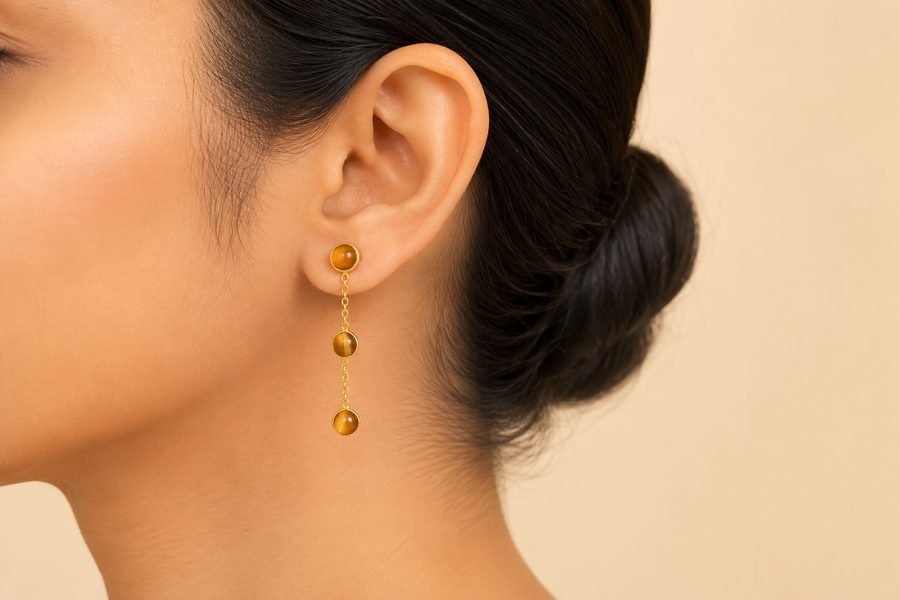 18KT gold plated round  Earrings