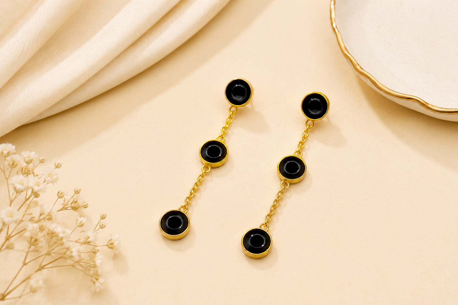 18KT gold plated round  Earrings