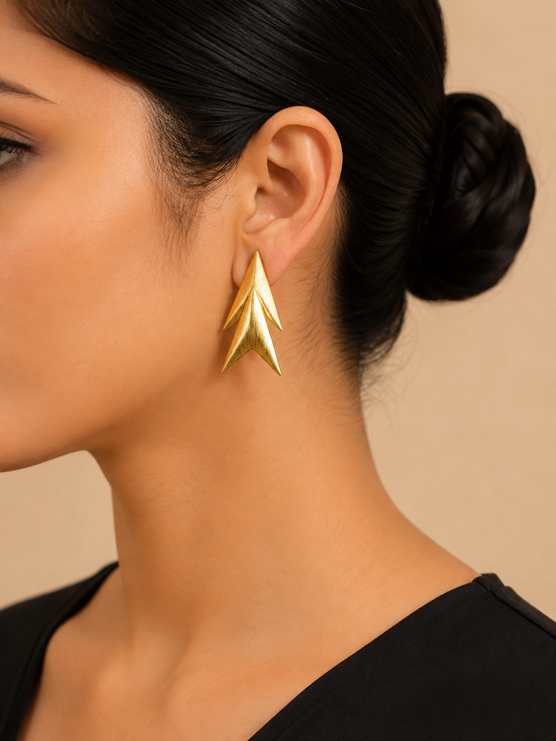 18K Gold-Plated  Chevron Earrings