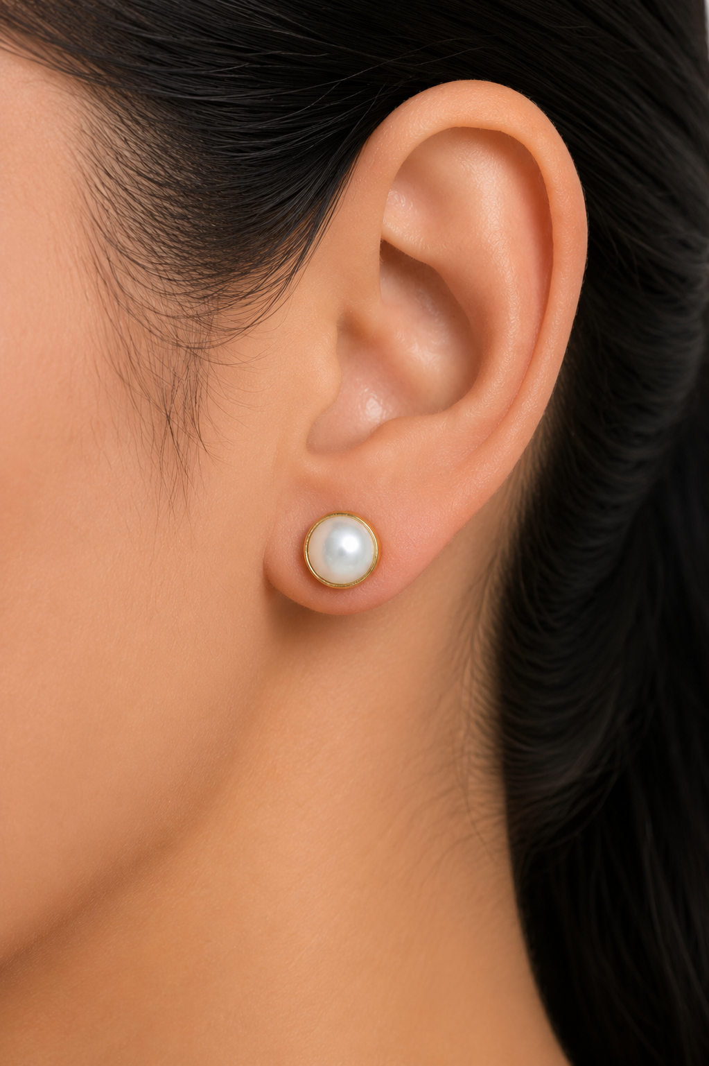 18k gold plated Freshwater Pearl Stud Earrings