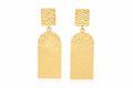 18K Gold Plated Hammered Geometric Dangle Earrings
