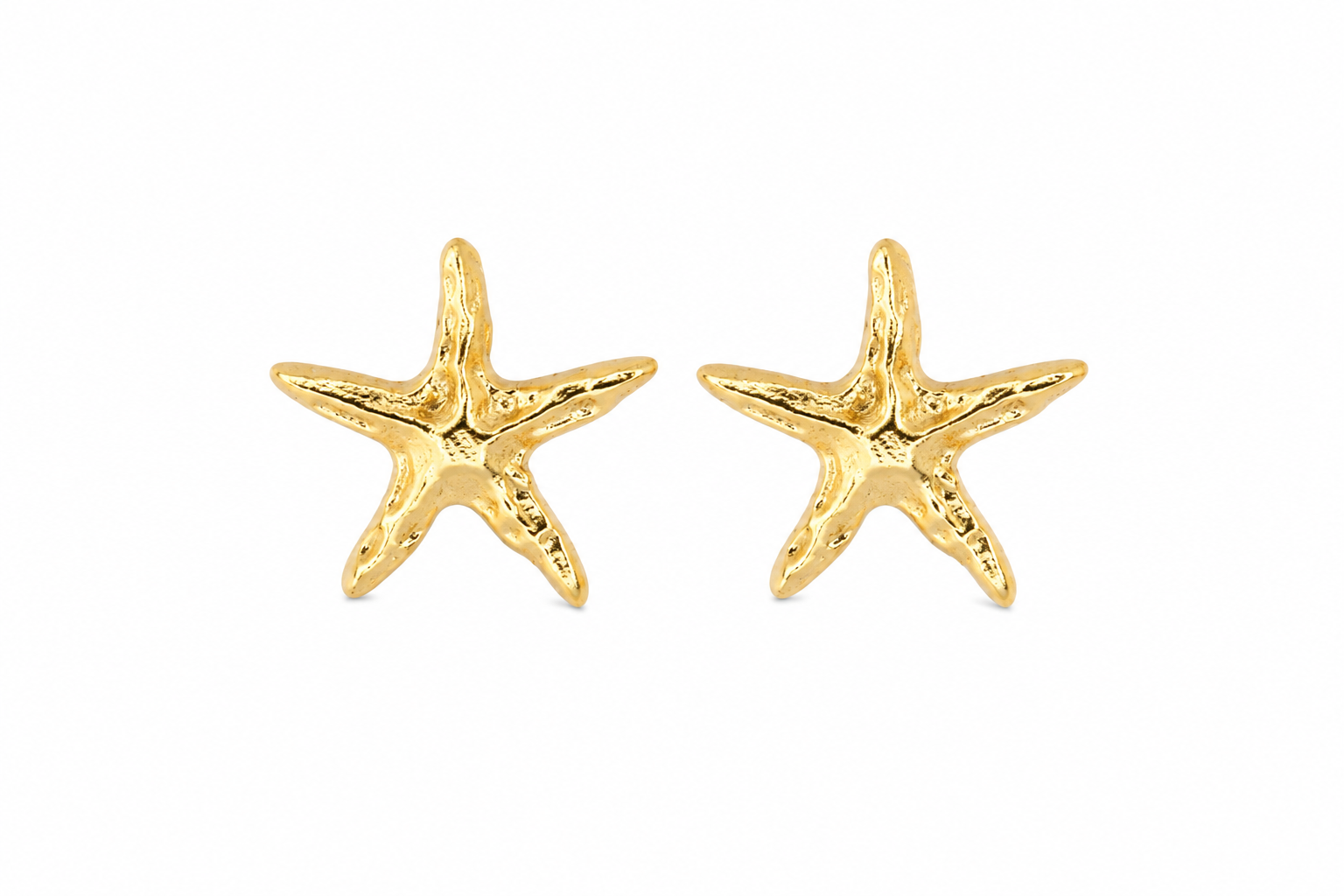18K Gold Plated Starfish Stud Earrings