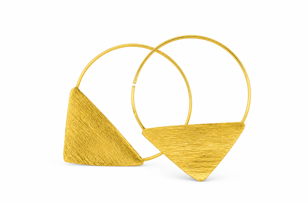 18K Gold Plated Geometric Hoop Earrings
