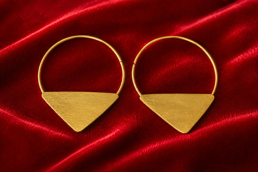 18K Gold Plated Geometric Hoop Earrings