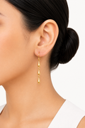 18K Gold-Plated Triple Teardrop Dangle Earrings