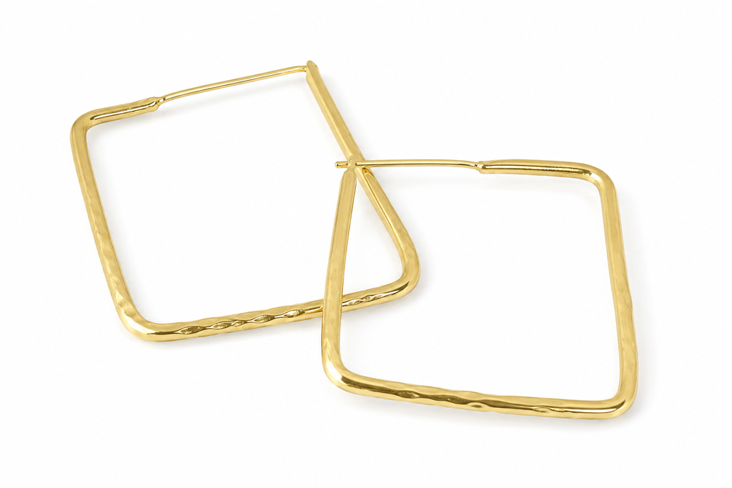 18K Gold Plated  Square Hoop Earrings