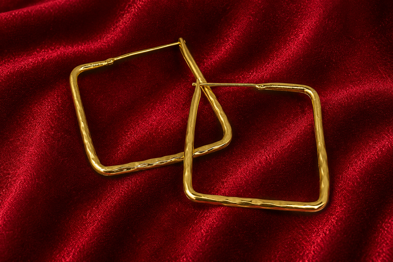18K Gold Plated  Square Hoop Earrings